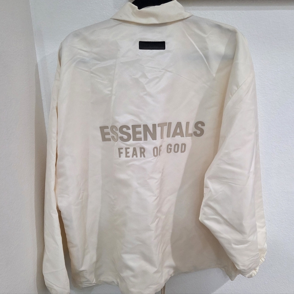 Fear of God Essentials Coaches Jacket 'Cloud Dancer' - Picture 6 of 8